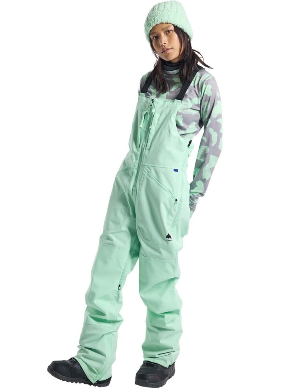 BNWT Burton Reserve Stretch Bib Pant Women Jewel Green Medium snowboard pants